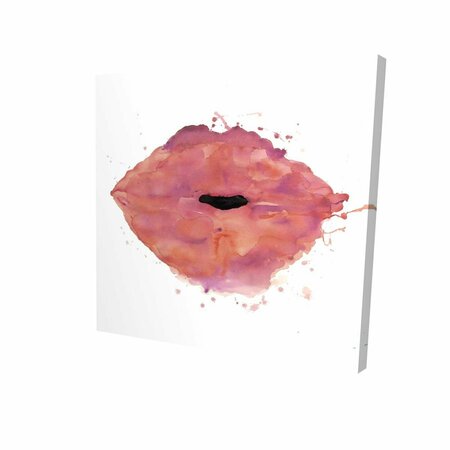 FONDO 32 x 32 in. Watercolor Pink Lipstick-Print on Canvas FO2789155